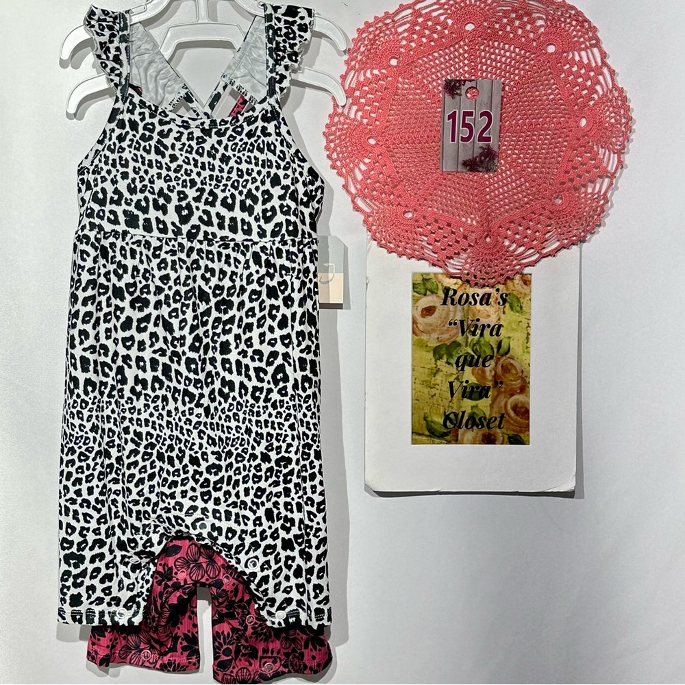 NWT Pastourelle by Pippa & Julie Girl's Printed Rompers Set of 2 Size 18 Months